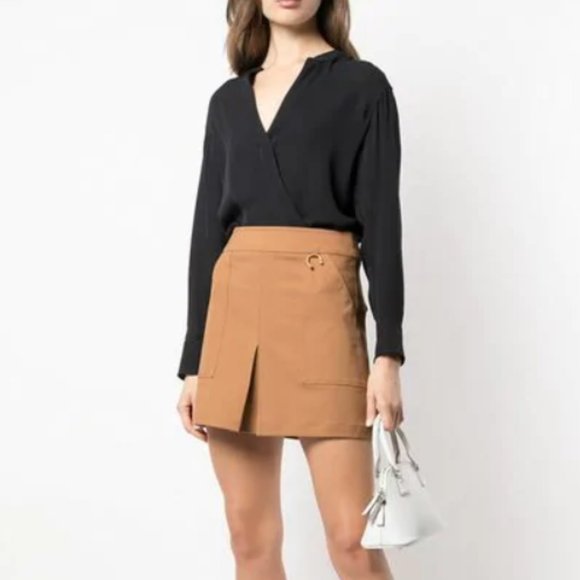 A.L.C. Dresses & Skirts - A.L.C. dane front slit mini skirt tobacco